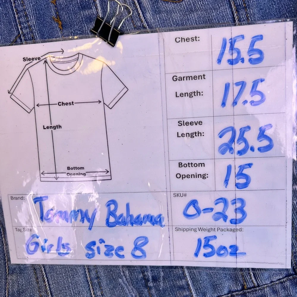 Tommy Bahama Denim Jacket Girls 8‎ Blue Distressed Ripped Jean Coat Medium Wash